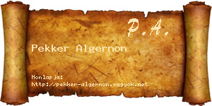 Pekker Algernon névjegykártya